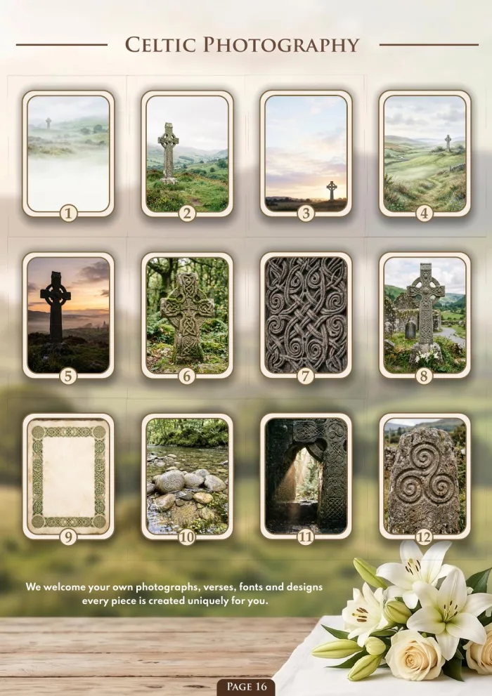 Page 18 of the Irish Memorial Catalogue — Celtic photography