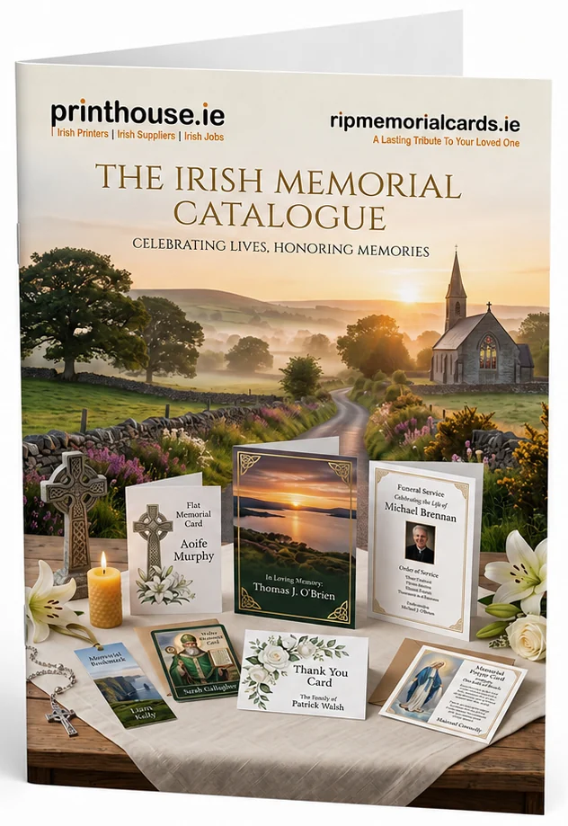 The Irish Memorial Catalogue printed cover from RIP Memorial Cards