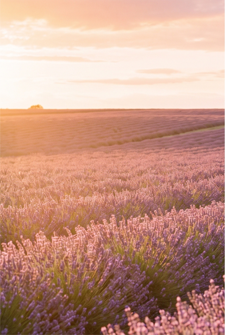 Pink Field at Dawn template front