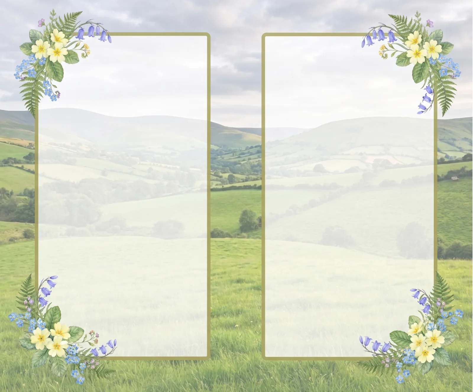 Golden Wildflowers memorial template