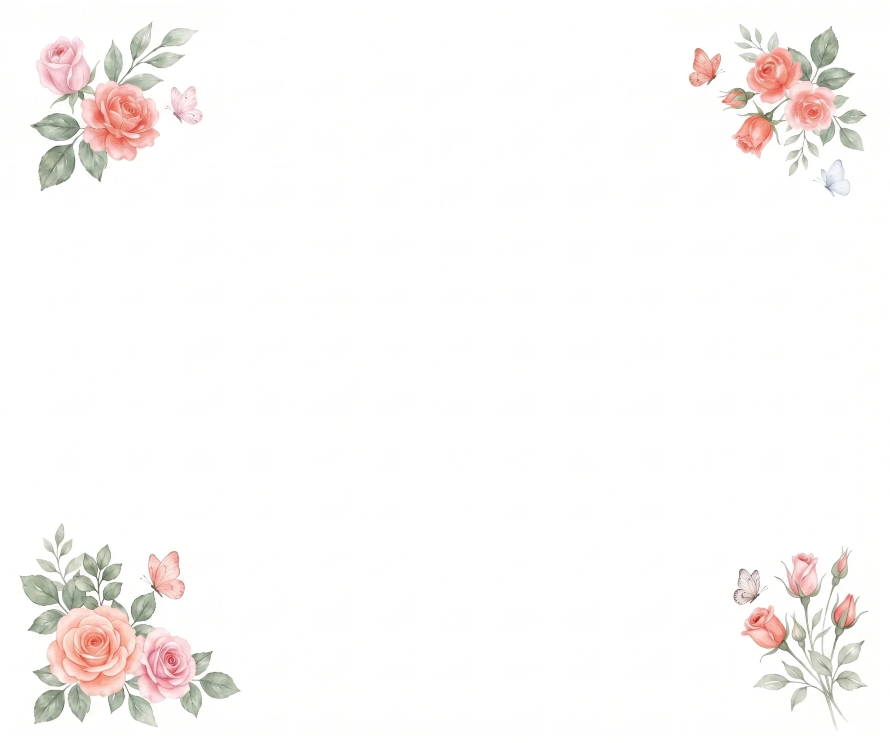 Blush Rose Corners memorial template