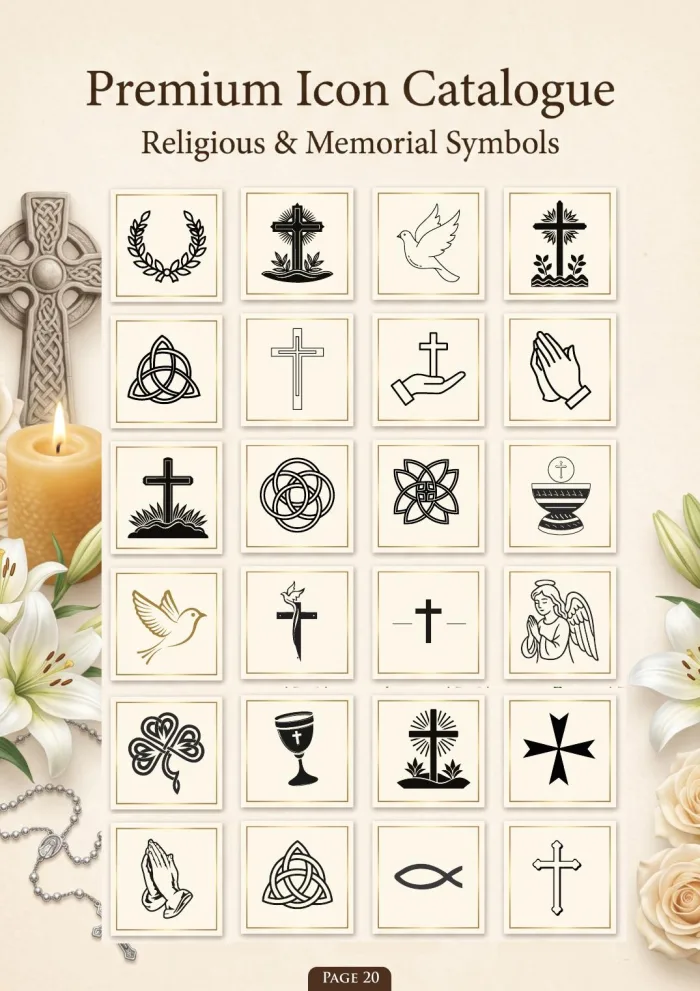 Page 22 of the Irish Memorial Catalogue — Premium icon catalogue