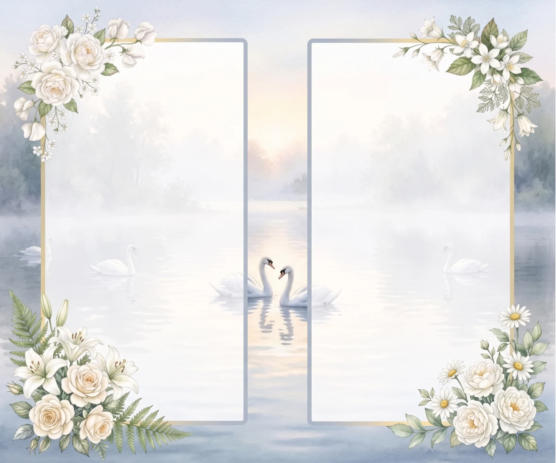 Swans on Still Water memorial template
