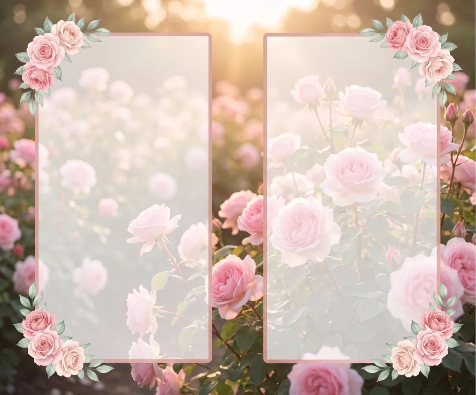 Pink Peony Sunset memorial template