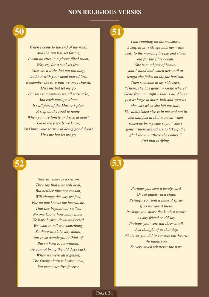 Page 33 of the Irish Memorial Catalogue — Non-religious verses
