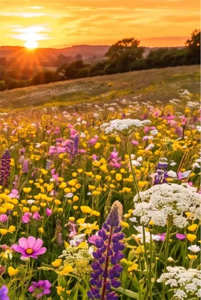 Wildflower Sunset Field memorial template