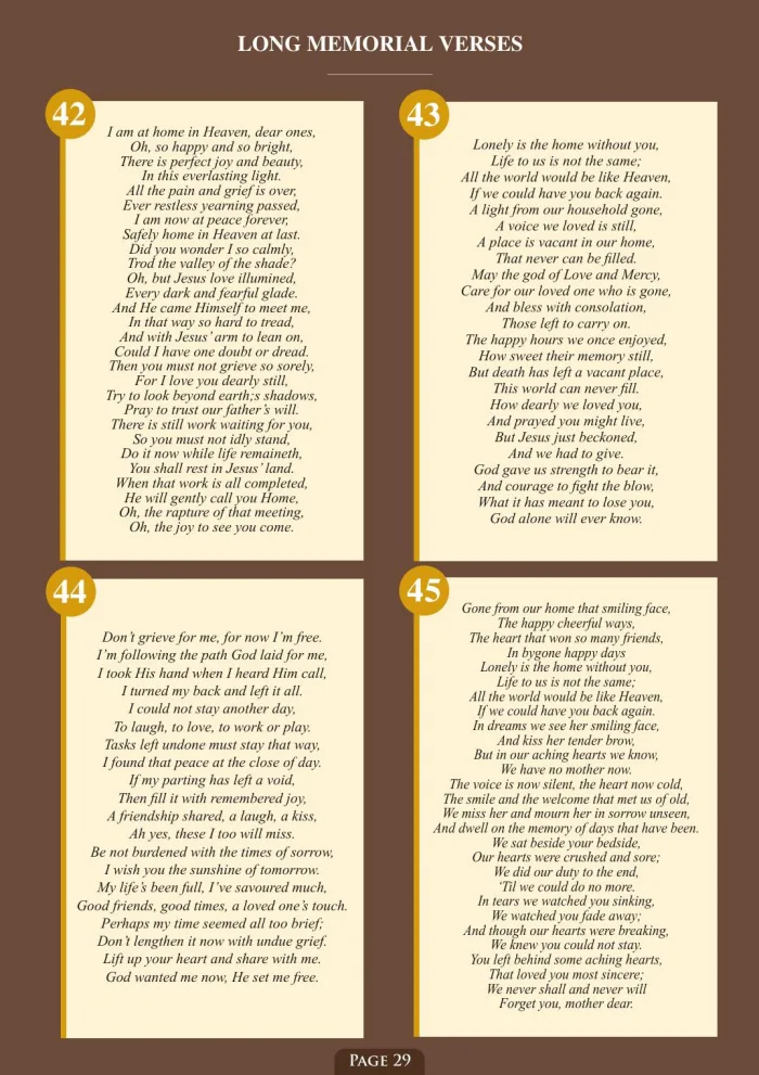 Page 31 of the Irish Memorial Catalogue — Long memorial verses