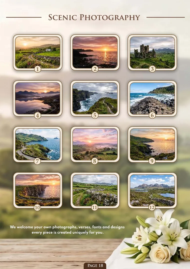 Page 20 of the Irish Memorial Catalogue — Scenic photography