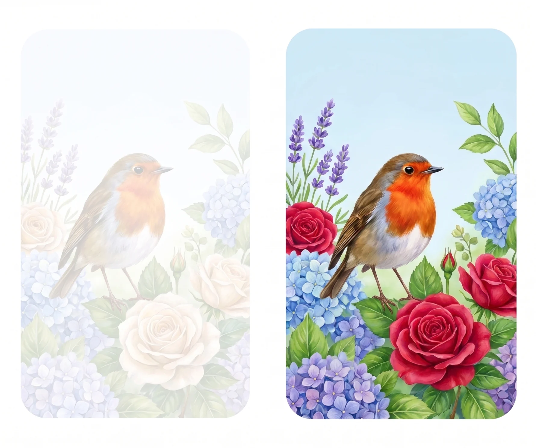 Robin & Roses memorial template