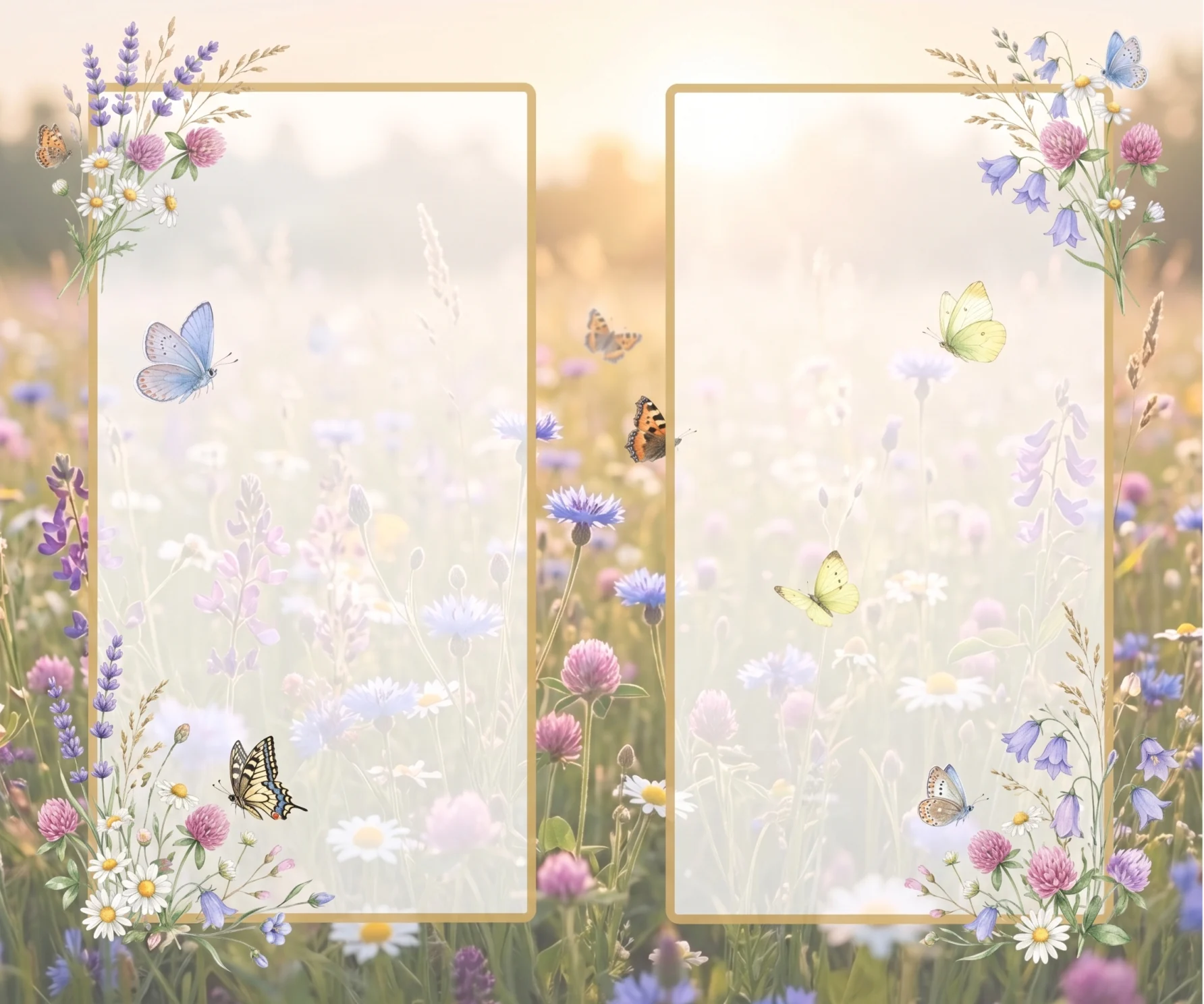 Sunlit Wildflower Meadow memorial template