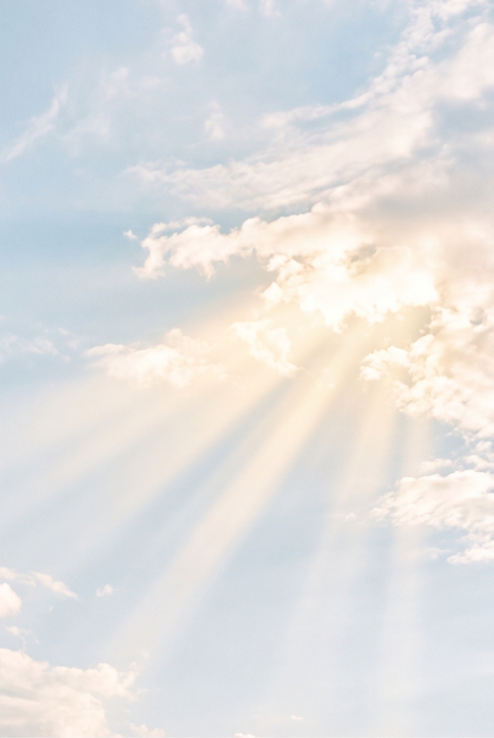 Heavenly Sun Rays template front