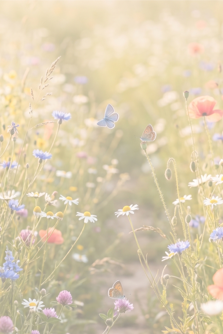 Soft Meadow Wildflowers template front