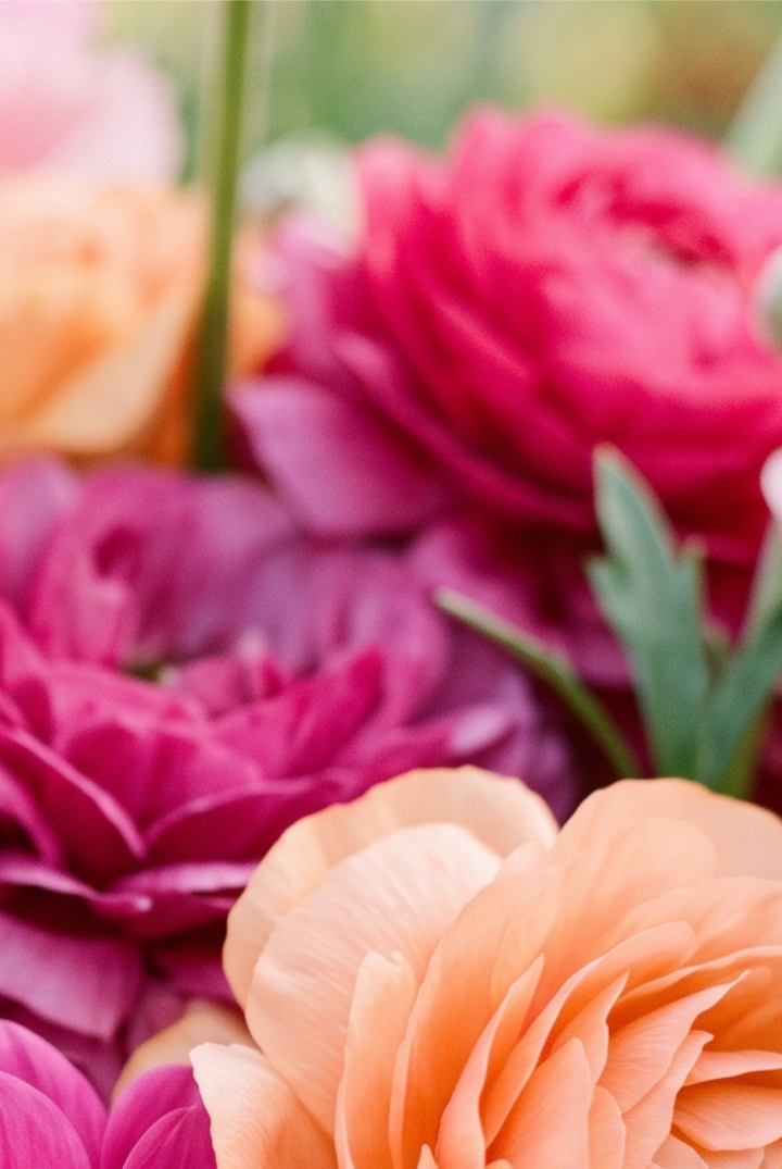 Pink & Peach Peonies template front