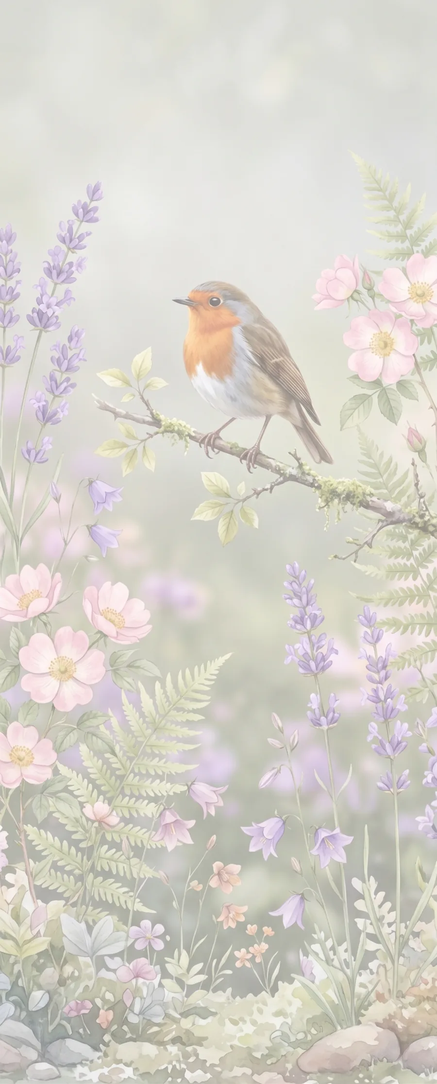 Robin & Lavender memorial template