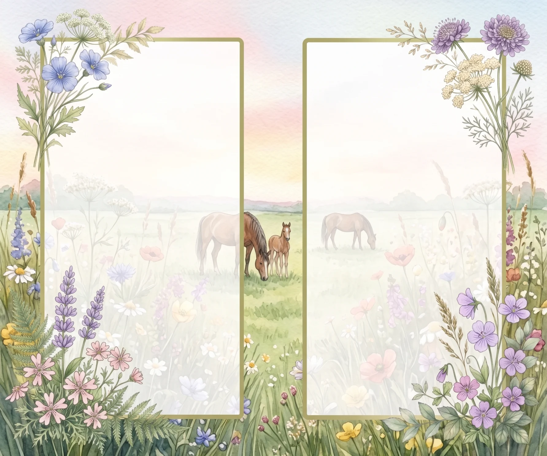 Horses in the Meadow memorial template