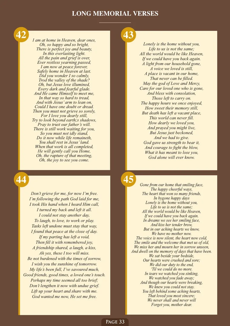 Page 35 of the Irish Memorial Catalogue — Long memorial verses