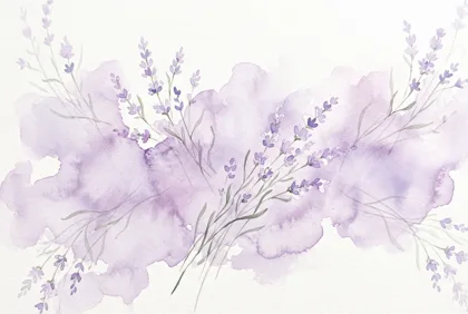 Watercolour Lavender Bouquet memorial template
